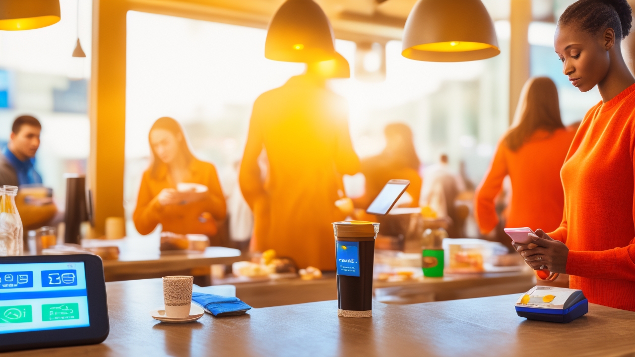 A vibrant, editorial-style photograph capturing diverse real people actively using NFC technology in authentic urban business settings such as bustling local cafés, modern retail shops, and cozy neighborhood markets. The scene shows a close-up of hands and smartphones tapping contactless payment cards and phones at point-of-sale terminals, with natural daylight streaming through windows, creating warm, genuine lighting. Around them, subtle interactions involve scanning QR codes on product displays or at checkout counters, with visible digital wallet apps open on screens, emphasizing real-time use. The subjects exhibit natural, candid expressions—focused, engaged, and pleasantly interacting—reflecting the seamless integration of digital payment technology into everyday commerce. The environment is lively but not staged: shelves stocked with real merchandise, varied customers and staff in motion, genuine textures and materials—avoiding any generic stock photo vibe. The composition highlights the technology in action, not posed, showing an authentic snapshot of modern business life powered by contactless payments and digital wallets. No branding, text, or logos present, ensuring an organic, editorial feel suitable for a professional news article on NFC and digital payment adoption.